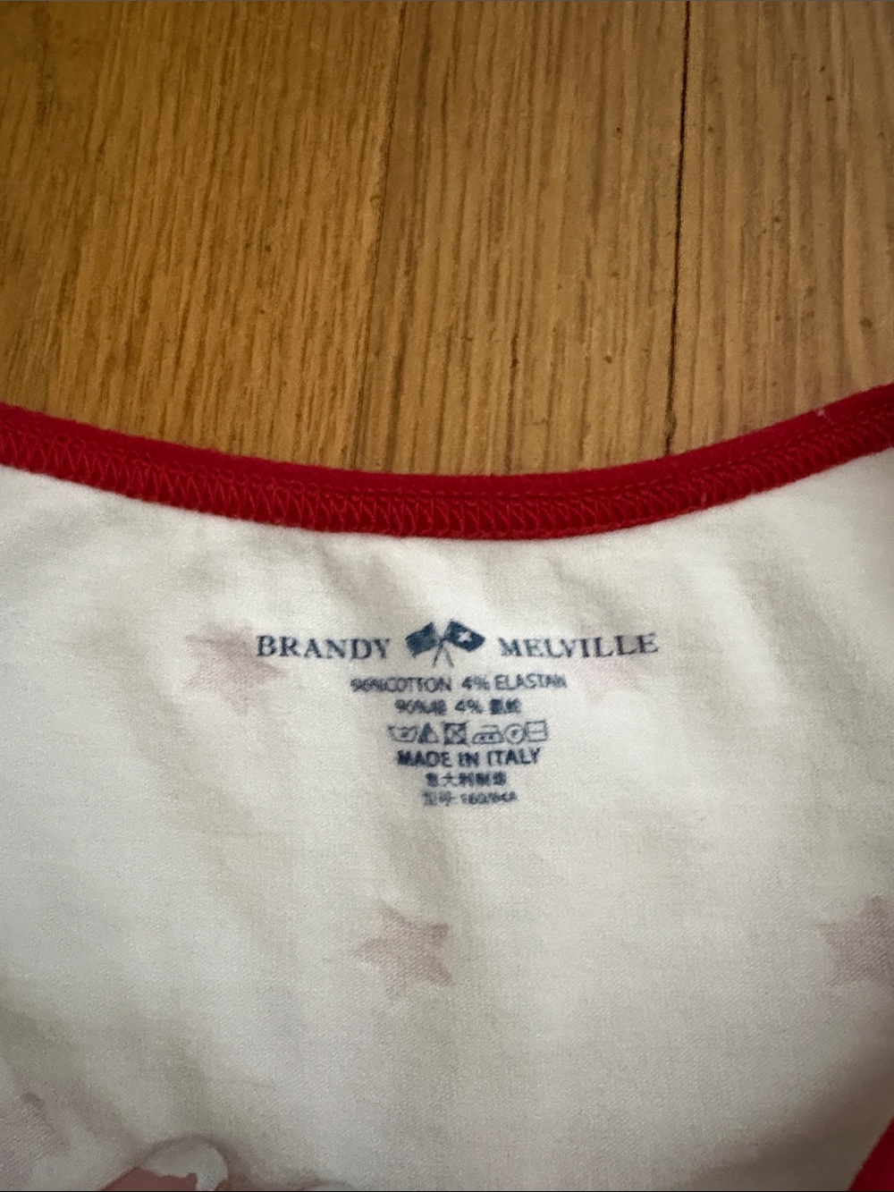 Brandy Melville White Tank Top with Red Star Print - Picture 2 of 2